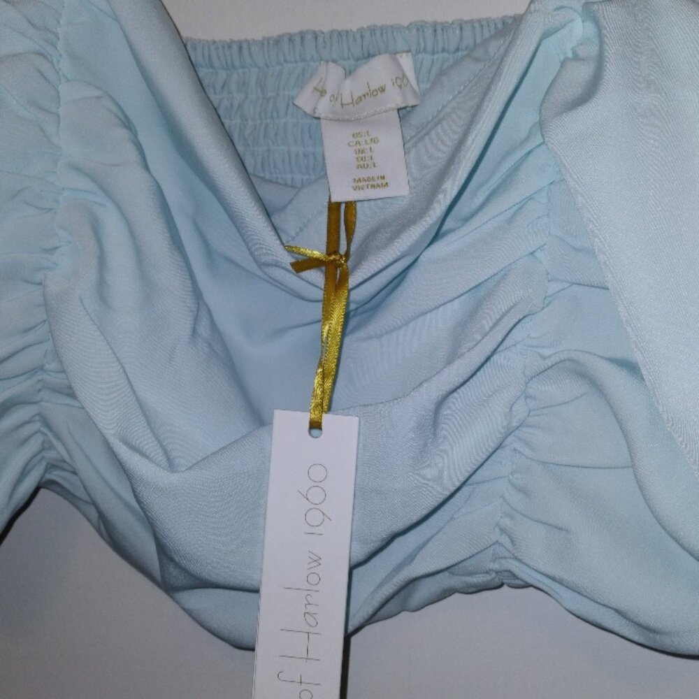 House of Harlow 1960 Robin's Egg Turquoise Crop Top/Wide Leg Pant 2PC Set NWT